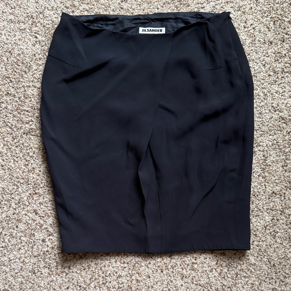 Jil Sander Elegant Black Pencil Skirt